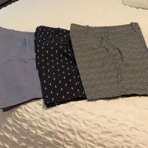 3 pairs Talbots shorts blue and black prints size 8P